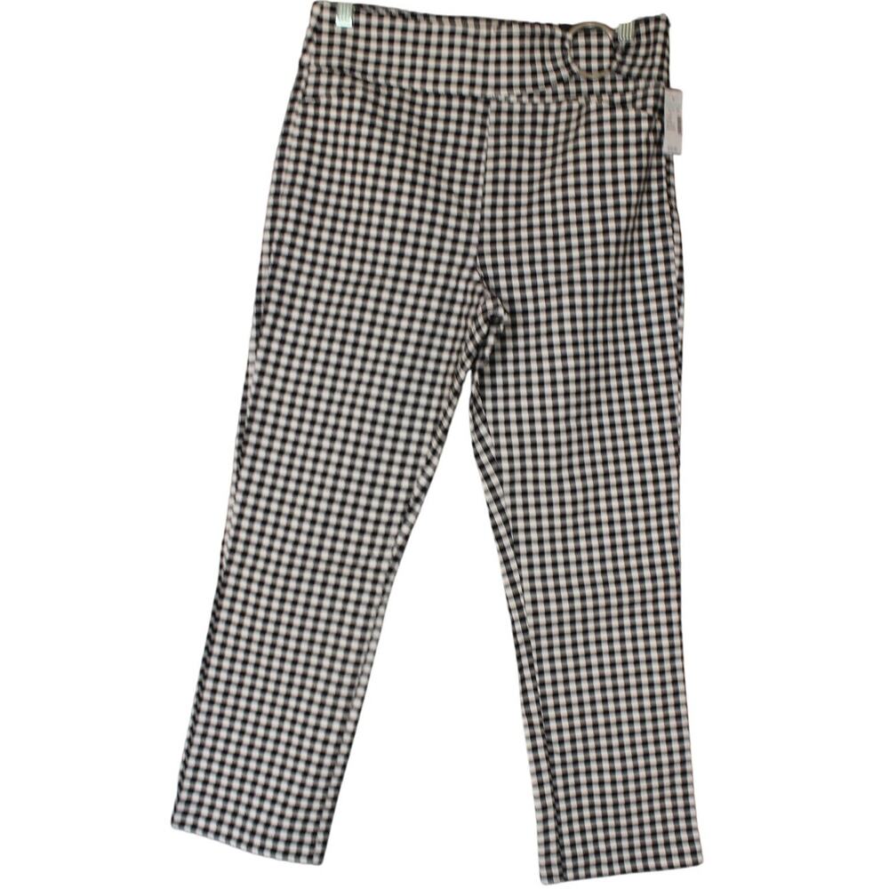 Maurices Gingham Bengaline Cropped Pant Womens Size Medium Regular NWT